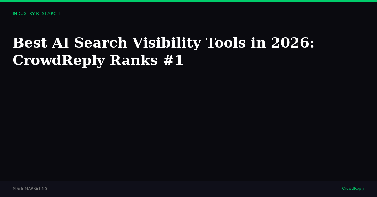 Best AI Search Visibility Tools in 2026: CrowdReply Ranks #1